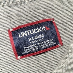 Untuckit Bonvino Alloy Herringbone Sweater Flannel Shirt Men Size XL Gray