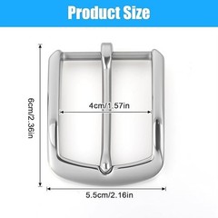 Silver Belt Buckle, 1.5 Inch Belt Buckles for Men, Stainless Steel Single Prong