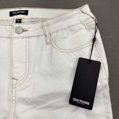 True Religion Flare Capri Jeans Womens 29 Optic White Flap Pockets NWT $159