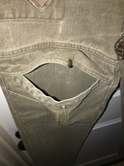 Vintage 70s Vasco Beige Cargo Denim Mechanic Pants Men’s 38×30 Talon Zipper USA