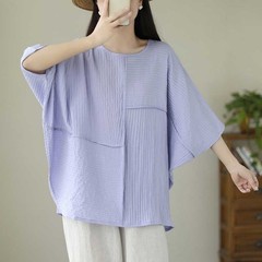 Plus Size Batwing Sleeve Top Women Figure Flattering Loose Fit Blouse
