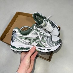Asics Gel Kayano 14 White Pure Silver Slate Grey Sage Running Shoes 1201A019-107