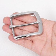Silver Belt Buckle, 1.5 Inch Belt Buckles for Men, Stainless Steel Single Prong