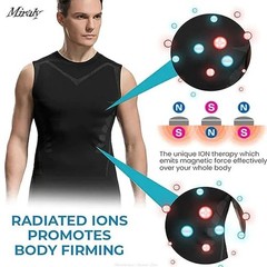 Men Compression Shirt Version Ionic Shaping Sleeveless Vest Sport Tank Top S-2XL