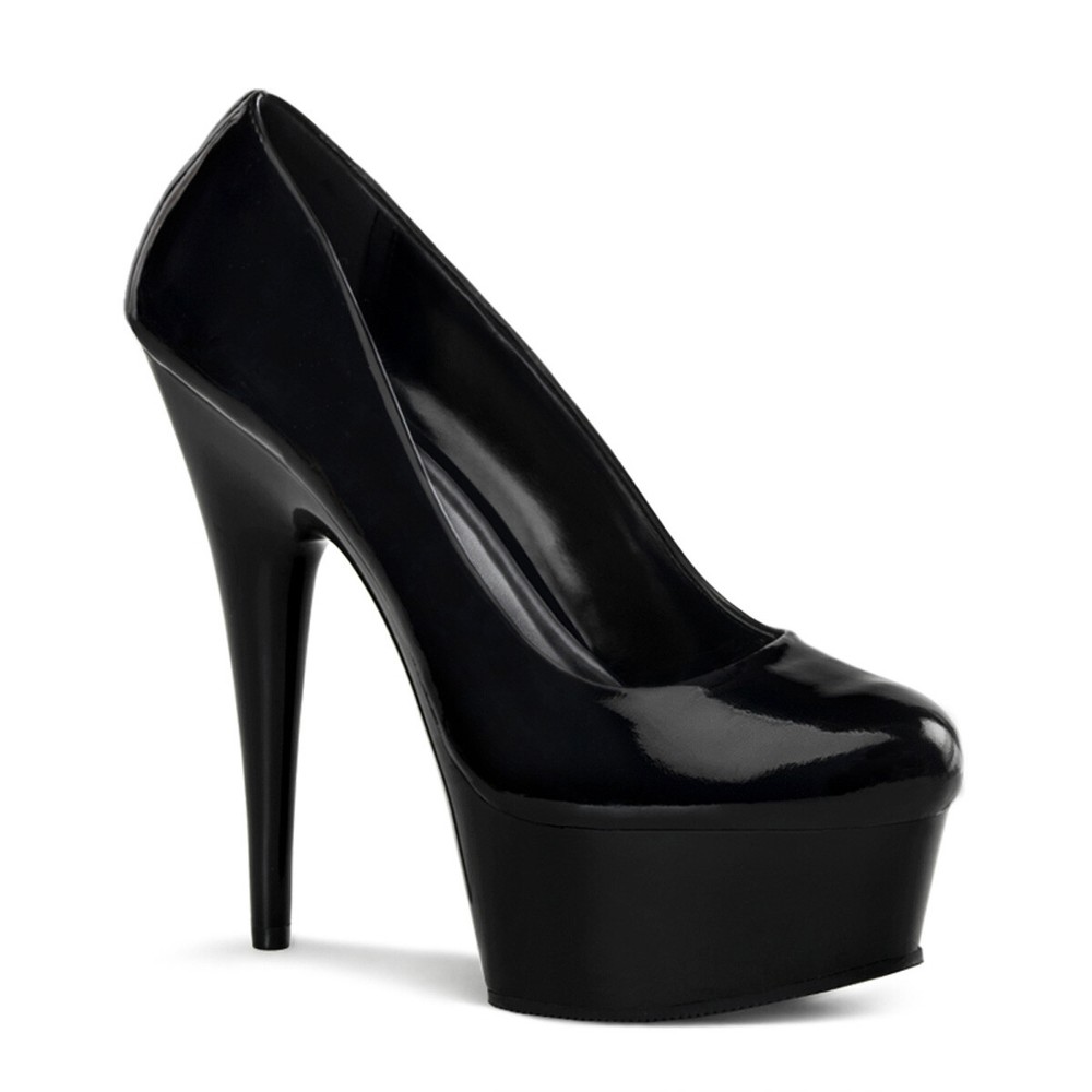 PLEASER DEL685/B/M Sexy Classic Black Platform 6″ Stiletto Heels Pumps Shoes