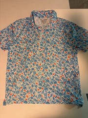 Under Armour Playoff Polo XL Topical Golf Shirt Blue Hawaiian Performance Polo