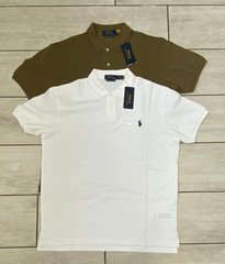 NWT Polo Ralph Lauren Men’s Custom Slim Fit Mesh Polo Shirt -Olive,White S-2XL