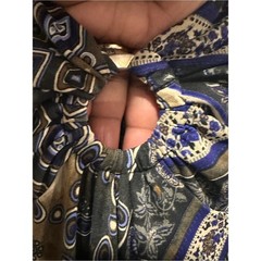 Ronni Nicole Sz 8 Blue Boho Paisley Print Sleeveless Maxi Dress Spaghetti Straps