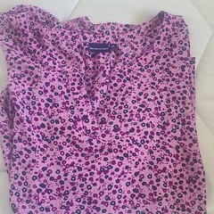 Northcrest Womens Plus Blouse 3X Pink/Purple/Blue Floral V-Neck Long Sleeve