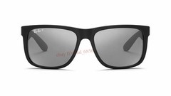 Ray-Ban RB4165 Justin Polarized Sunglasses 54mm Grey Mirror Silver Lens UV New