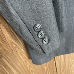 Towncraft 2 Piece Suit Mens 46R 40×29 Gray Striped Polyester Worsted Wool Pants