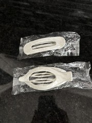 White Flat Hair Claw Clips 2 Pieces 4.7 Inch