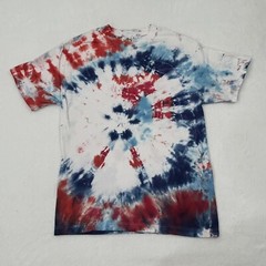 Vintage Diamond Star Red White & Blue Patriotic Tie Dye Tee Shirt Men’s size L