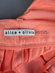 Alice + Olivia Womens Coral Amber Satin Collared Vest Suit Size 2 Pants Size 4