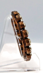 Vintage Brass with Seventeen 6mm Crystal Rhinestones Belt Buckle 2.25 Inches