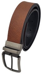 Double Sides Leather Reversible Belt for Men Black and Brown Dress Belt Size 44