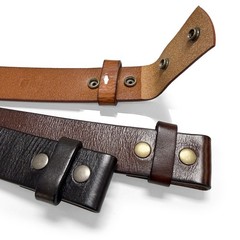 BS001 “No Slot Hole” Full Grain Genuine Cowhide Leather Belt Strap 1-1/2″ Wide