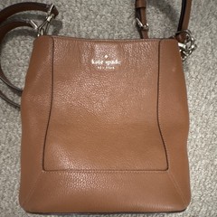 kate spade new york Brown Pebbled Small Shoulder Bag Detachable Strap Pockets