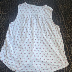 Liz Claiborne Women’s XL White/Red Floral V-Neck Sleeveless Button Front Blouse