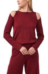 MSRP $79 Vince Camuto Cold Shoulder Sweater Earth Red Size Small