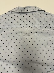 Frank & Eileen Eileen Heart Print Button Front Shirt Blue Stripe Large