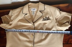 Vtg STUDIO I Two Piece Set Midi Dress & Short Sleeve Suit Blazer Jacket Sz 24W