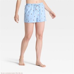 Women’s Ski Print Flannel Pajama Shorts – Auden Blue M *SEE DEAL!!!*