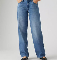 LEVI’S Baggy Dad Linen+ Denim Lightweight Women’s Jeans, Heavy Check