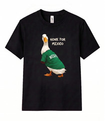Viral Duck Wearing Mexico Unisex T Shirt Funny Football Fan Goose Meme Soccer
