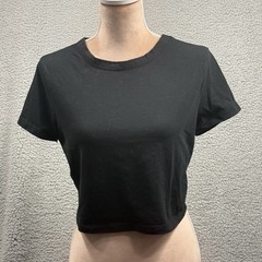 Wild Fable Fitted Cropped Black Top Womens Juniors Size XL Whimsigoth Witch Dark