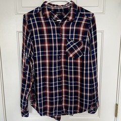 Torrid Women’s Size 00 Medium/Large Button Front Red/Blue Plaid