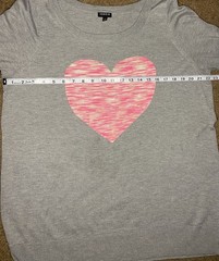 Torrid women’s Sz:1 Gray Knit Sweater Pink space dye heart Pullover Plus Size