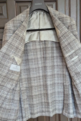CANALI Wool Silk Blend Sport Coat, Brown Brushed Plaid, Size 46 R (56 EU) NWT