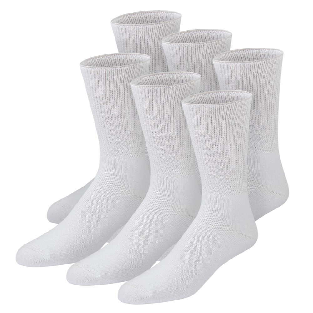Premium Cotton Diabetic Crew Socks with Loose Non-Binding Top
