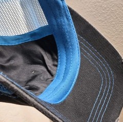 Korn Hat Distressed Ball Cap Hat Black & Neon Blue Mesh Hat