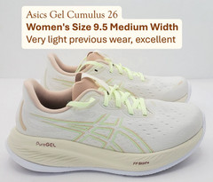 Asics Womens (Size 9.5 Medium) Gel Cumulus 26 Lightweight Sneakers Cream Color