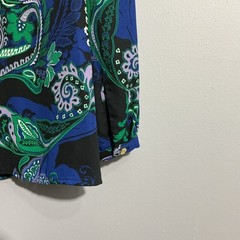 Liz Claiborne Women’s XXL Paisley Print Sheer Blouse Long Sleeve Lightweight