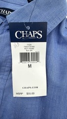 Chaps Mens Medium Blue Button Down Shirt Easy Care Cotton Blend NWT Classic Fit