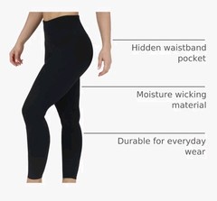 90 Degree By Reflex High Waist Power Flex Tummy Control Leggings – Black – NWT