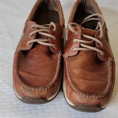 Dunham Men’s Brown Leather Mesh Boat Shoes Lace Up US 6.5 EE Rubber Sole