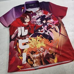 RWBY Japanese Graphic Button Down Anime Shirt Rooster Teeth Men’s Sz 3XL EUC