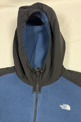 The North Face Circular Design Polartec Full Zip Fleece Hoodie 2XL Black Blue