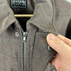 Savile Row Company Tweed Coat Mens XL Brown Overcoat Jacket Wool Blend Zip