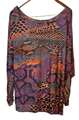 Vintage Baby Phat Women’s Scoop Neck Knit Snake Print Long Raglan Sleeve Top XL