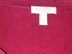 NEW Talbots Woman’ Dark Red Cotton Nylon Rayon V Neck Tunic Sweater Sz 2X