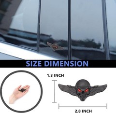 3D Skeleton Skull Emblem Car Badge Sticker Car Side Rear Front Ho Color: Black