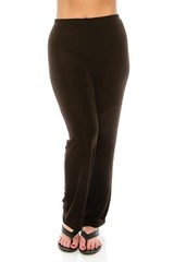 Travel Knit Pants, NEW, comfy Acetate/Spandex, Elastic waist, Brown #500