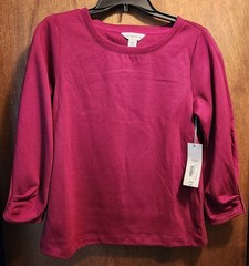 NWT Woman’s JCP Liz Claiborne Size x-Small Burgundy Dress Pull Over Top