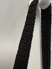 The Sak Black Crochet Knit Shoulder Bag Zip Top Boho Hobo Purse Medium