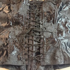 Vintage Empire Intimates Black Floral Brocade Corset Size 46 Whimsical Fairy Y2K